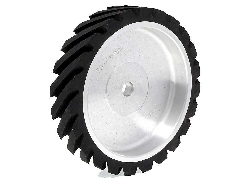 702-S-55, Serrated Contact Wheel, 7 x 1-1/2, 55 Duro.